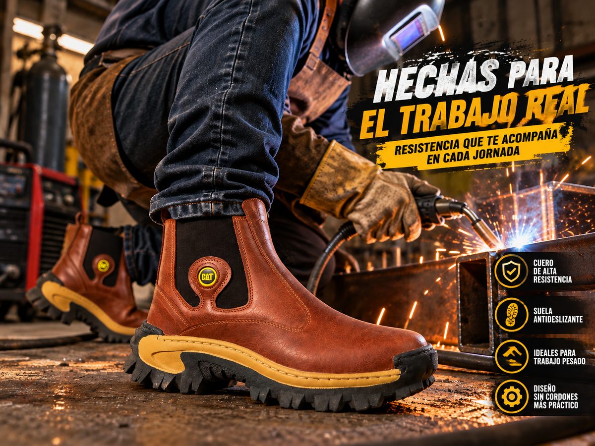 Bota CAT Campero en trabajo de soldadura